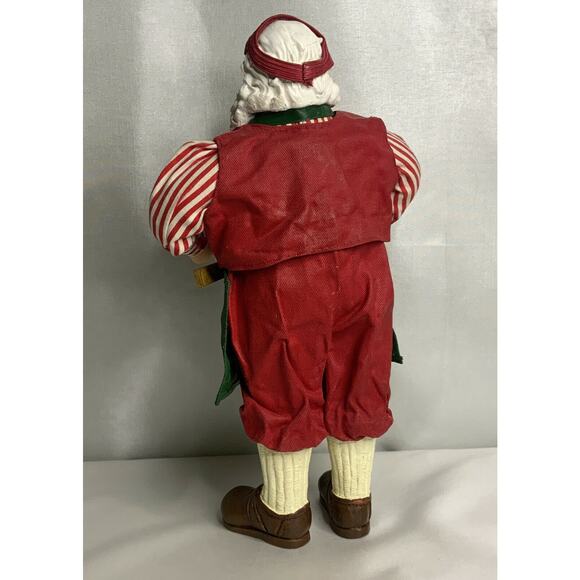 Santa Clause His Favorite Color Toy Workshop Christmas Fabric Mache 10" 1993 - Picture 4 of 7